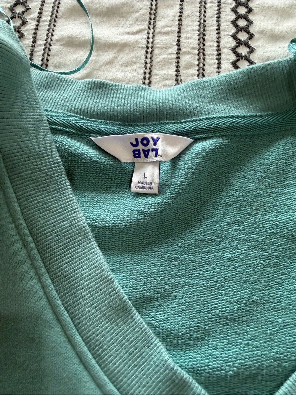 JoyLab Girls' Teal Crewneck Sweatshirt and Skirt Set - Picture 4 of 5
